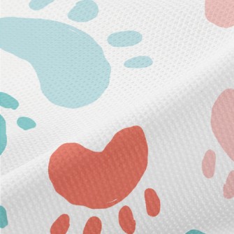Colorful Animal Paw Prints Piqué
