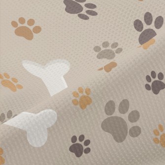 Dog Paw Prints And Dog Bones Piqué