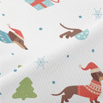 Christmas Dressed Dachshund Piqué