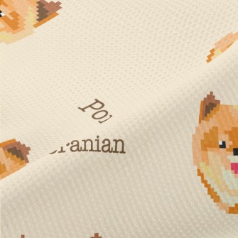 Pixel Smiley Pomeranian Piqué