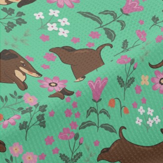 Dachshund In The Garden Piqué