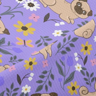 Pug In The Garden Piqué