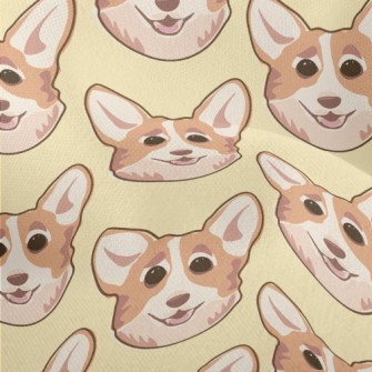 Cartoon Doodle Corgi Lightweight Performance Linen
