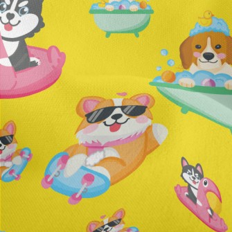 Cute Dog Playing Skateboard Lightweight Performance Linen