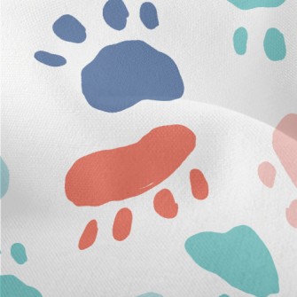 Colorful Animal Paw Prints Lightweight Performance Linen