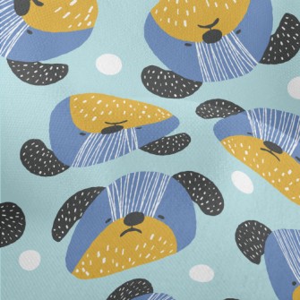 Interesting Hand Drawn Dog Hea Lightweight Performance Linen