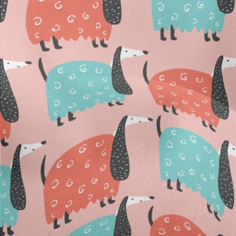 Hand Drawn Funny Puppy Lightweight Performance Linen
