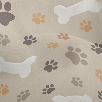 Dog Paw Prints And Dog Bones Lightweight Performance Linen