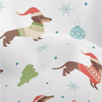 Christmas Dressed Dachshund Lightweight Performance Linen