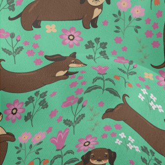 Dachshund In The Garden Lightweight Performance Linen