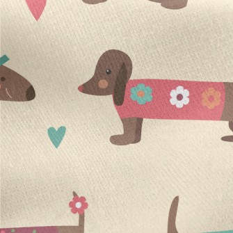 Dachshund Wearing Clothes Jersey Backed Fleece
