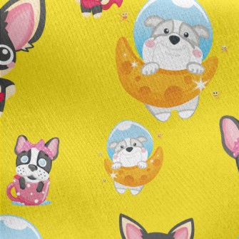 Space Puppy And Hero Puppy Jersey Backed Fleece