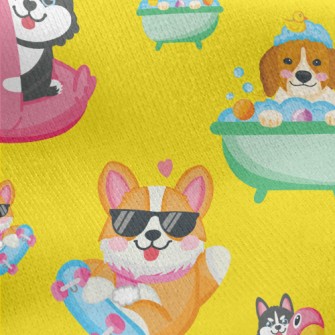 Cute Dog Playing Skateboard Jersey Backed Fleece