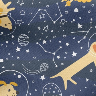 Astronaut Puppy Goes To Space Jersey Backed Fleece