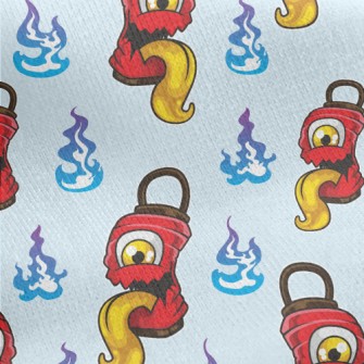 Japanese Lantern Ghost Jersey Backed Fleece