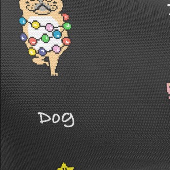 Pixel Christmas Puppy Pongee