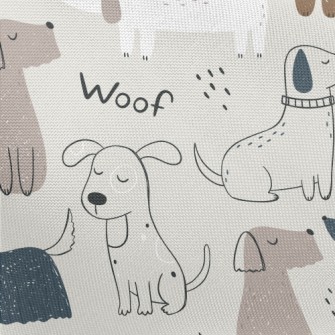 Hand Drawn Elegant Puppy Pongee