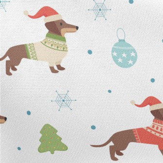 Christmas Dressed Dachshund Pongee