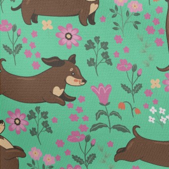 Dachshund In The Garden Pongee