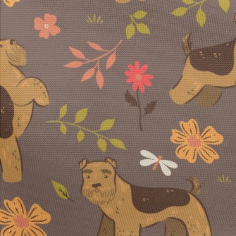 Terrier With Flowers Pongee