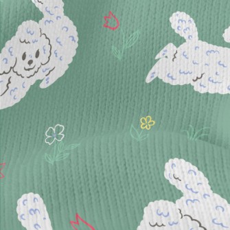 White Puppy In The Garden Stretch Jersey