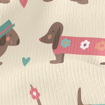 Dachshund Wearing Clothes Stretch Jersey