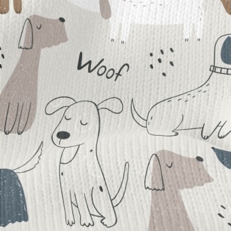 Hand Drawn Elegant Puppy Stretch Jersey