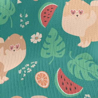 Cartoon Pomeranian Drinking Ju Stretch Jersey