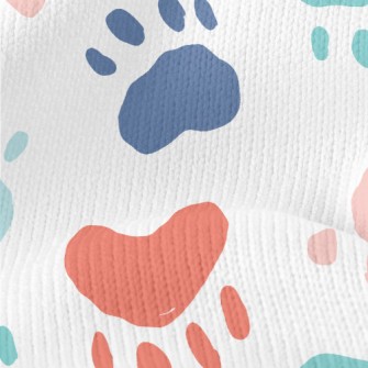 Colorful Animal Paw Prints Stretch Jersey