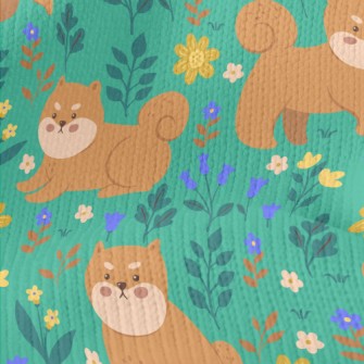 Shiba Inu In The Garden Stretch Jersey
