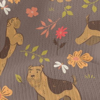 Terrier With Flowers Stretch Jersey