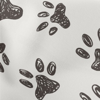Graffiti Pet Paw Prints Lightweight Cotton Poplin