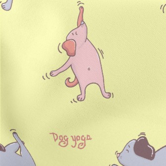 Dog Doing Yoga Lightweight Cotton Poplin