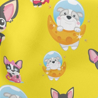 Space Puppy And Hero Puppy Lightweight Cotton Poplin