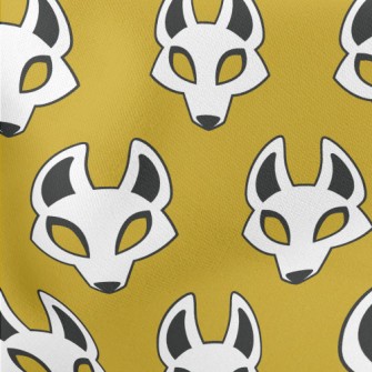 Japanese Wolf Mask Lightweight Cotton Poplin