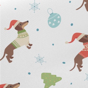 Christmas Dressed Dachshund Midweight Cotton Poplin