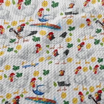 Hawaiian Vacation Cock Birdseye Piqué