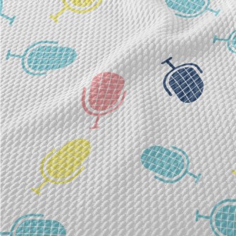 Cute Colorful Microphone Birdseye Piqué