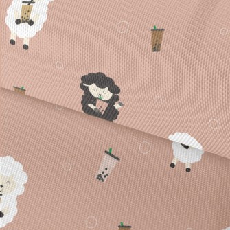 Cute Sheep Drinking Bubble Mil Waterproof Oxford