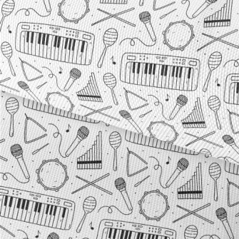 Hand Drawn Musical Instruments Waterproof Oxford