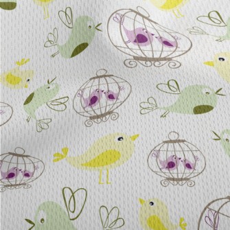 Bird And Birdcage Athletic Mesh Flat Back
