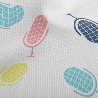 Cute Colorful Microphone Athletic Mesh Flat Back