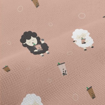 Cute Sheep Drinking Bubble Mil Performance Linen