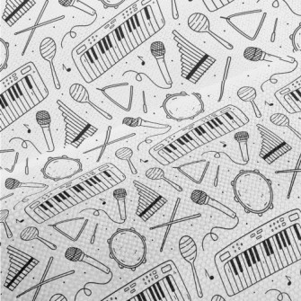 Hand Drawn Musical Instruments Performance Linen
