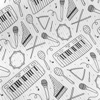 Hand Drawn Musical Instruments Standard Corduroy