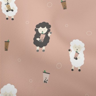 Cute Sheep Drinking Bubble Mil Dobby