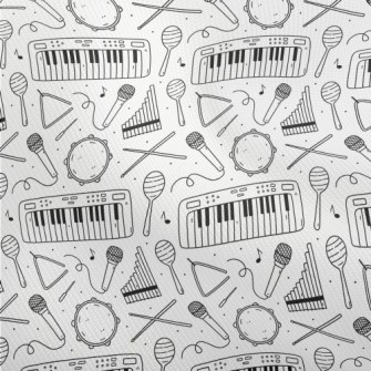 Hand Drawn Musical Instruments Dobby