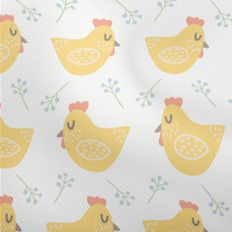 Hand Drawn Yellow Rooster Dobby