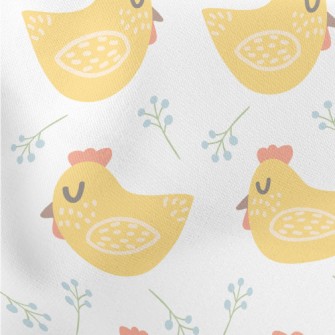 Hand Drawn Yellow Rooster Stretch Ponte