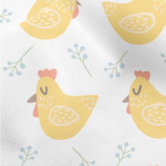 Hand Drawn Yellow Rooster Micro Fleece